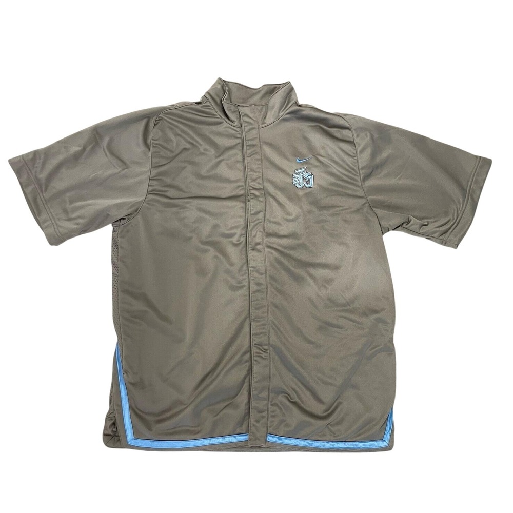 Vintage NIKE Basketball Warm Up Jacket Mens Retro Y2K Short Sleeve Large Snaps